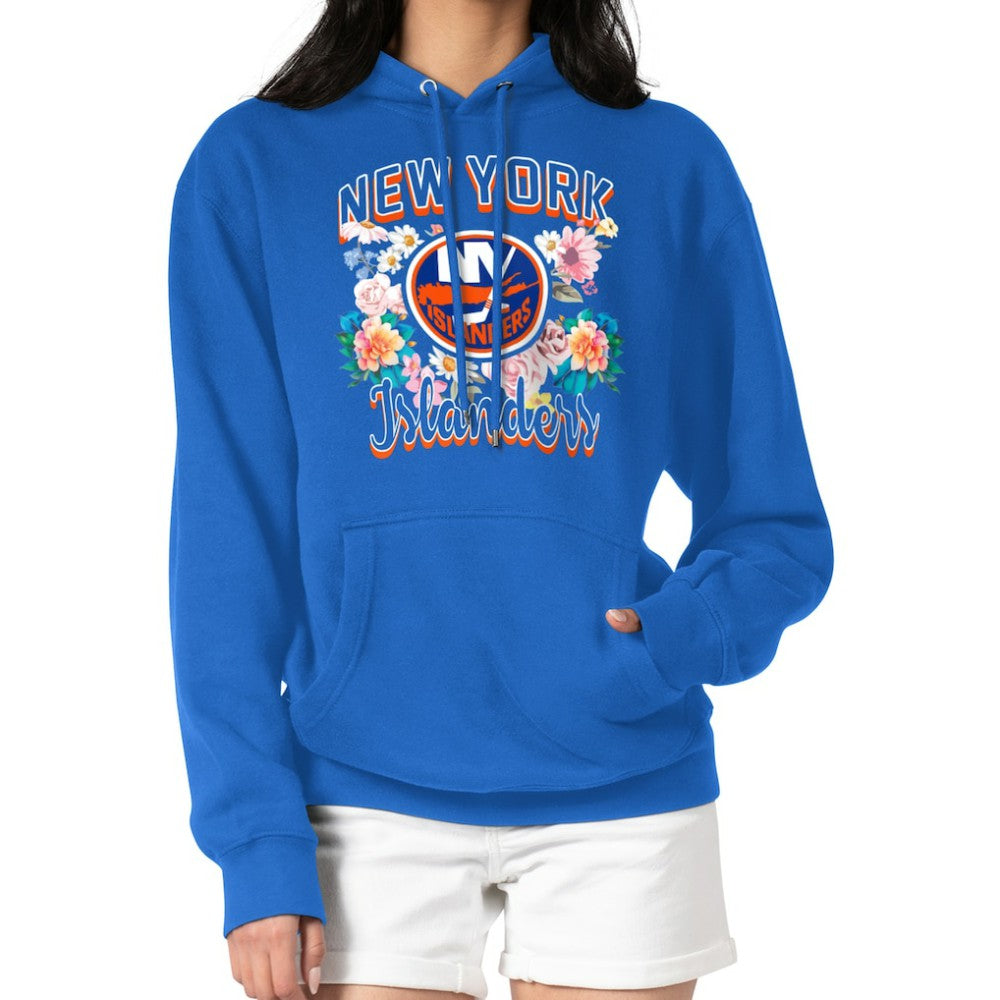 New York Islanders G-III 4Her by Carl Banks Women's Flower Logo Pullover Hoodie - Royal - NHL
