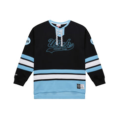 Utah Hockey Club Mitchell & Ness Heritage Lace-Up Pullover Sweatshirt - Black - NHL