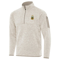 Argentina National Team Antigua Fortune Quarter-Zip Pullover Jacket Cream - FIFA World CUP