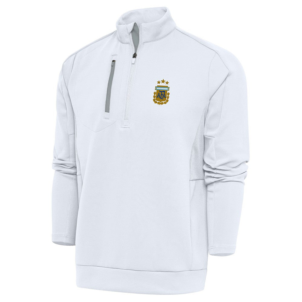 Argentina National Team Antigua Generation Quarter-Zip Pullover Top White - FIFA World CUP