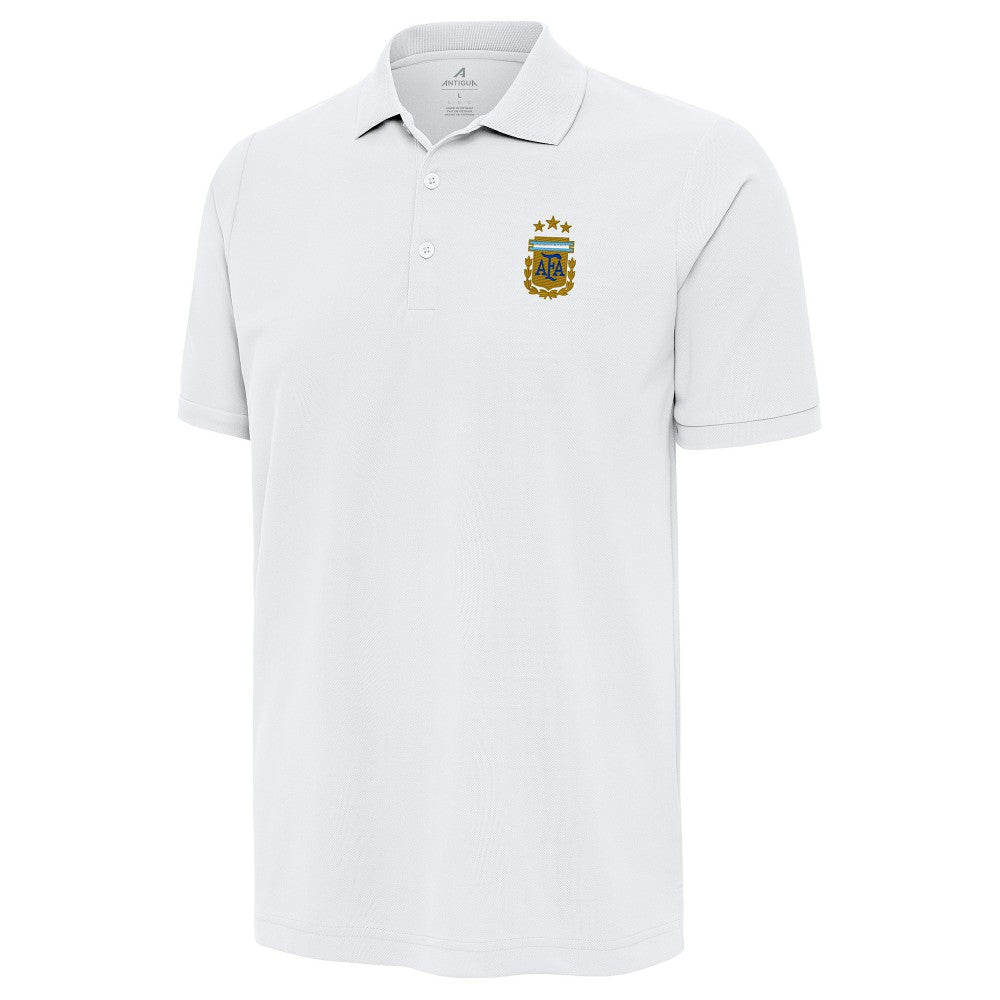 Argentina National Team Antigua Legacy Pique Polo White - FIFA World CUP