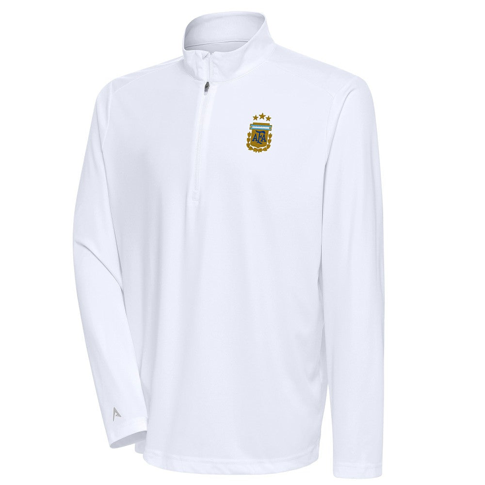 Argentina National Team Antigua Tribute Quarter-Zip Pullover Top White - FIFA World CUP