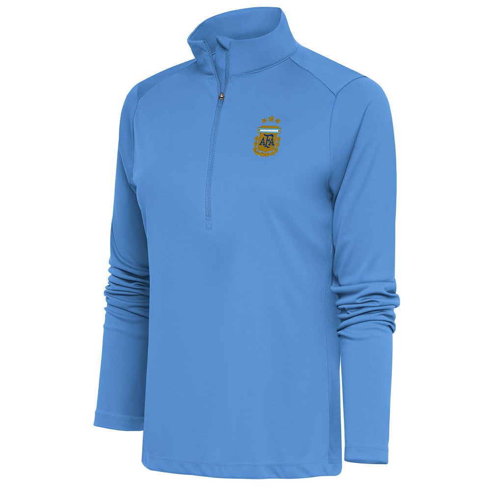 Argentina National Team Antigua Women's Tribute Half-Zip Pullover Top Powder Blue - FIFA World CUP