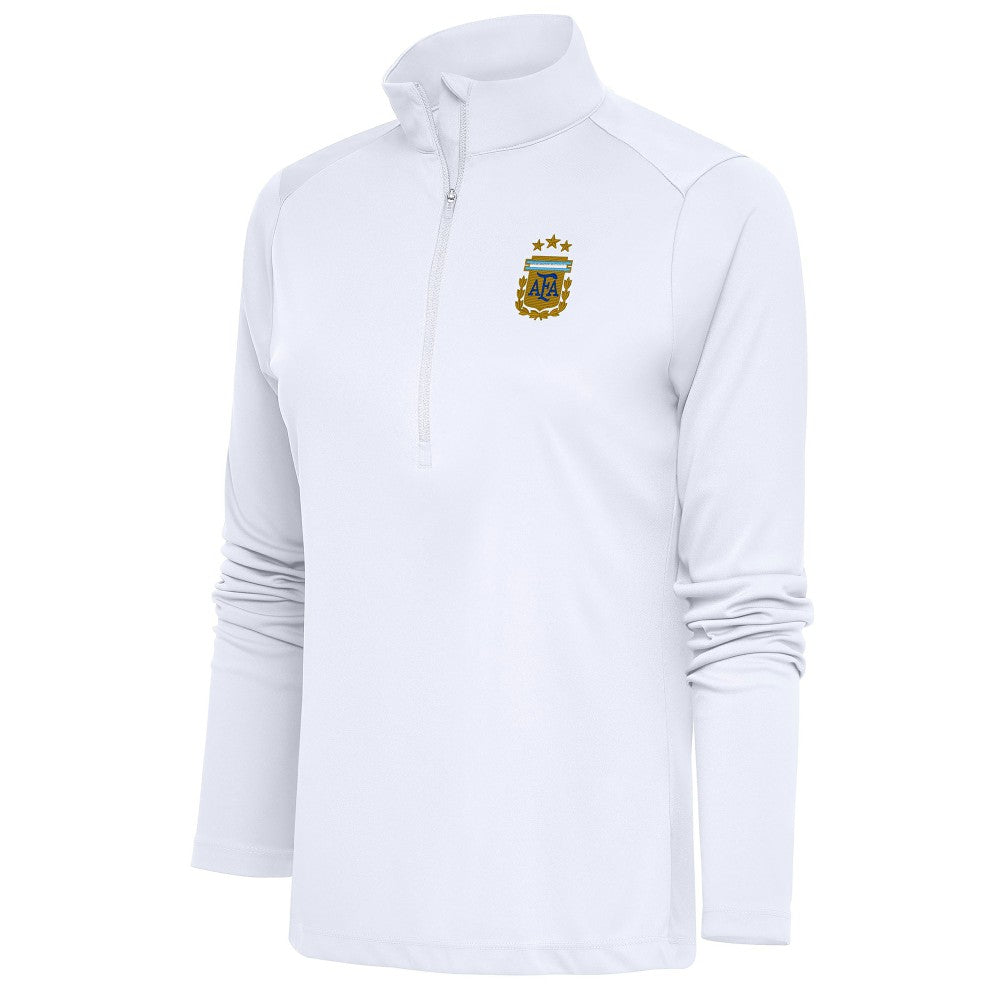 Argentina National Team Antigua Women's Tribute Half-Zip Pullover Top White - FIFA World CUP