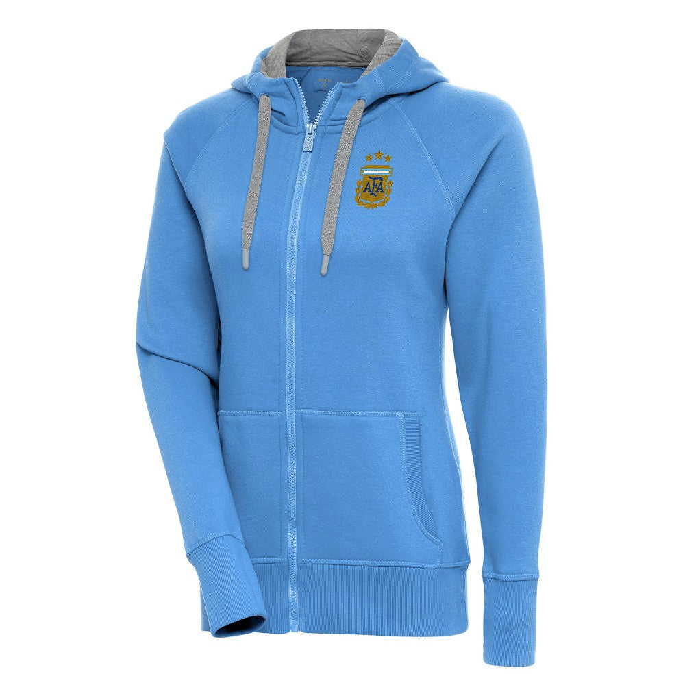 Argentina National Team Antigua Women's Victory Full-Zip Hoodie Powder Blue - FIFA World CUP