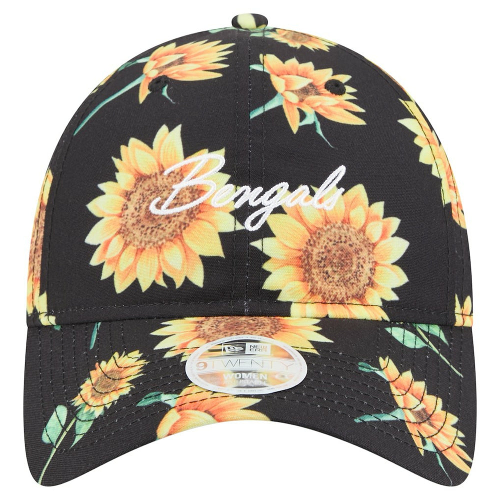 Cincinnati Bengals New Era Women's Adventure Sunflower 9TWENTY Adjustable Hat Black | NFL