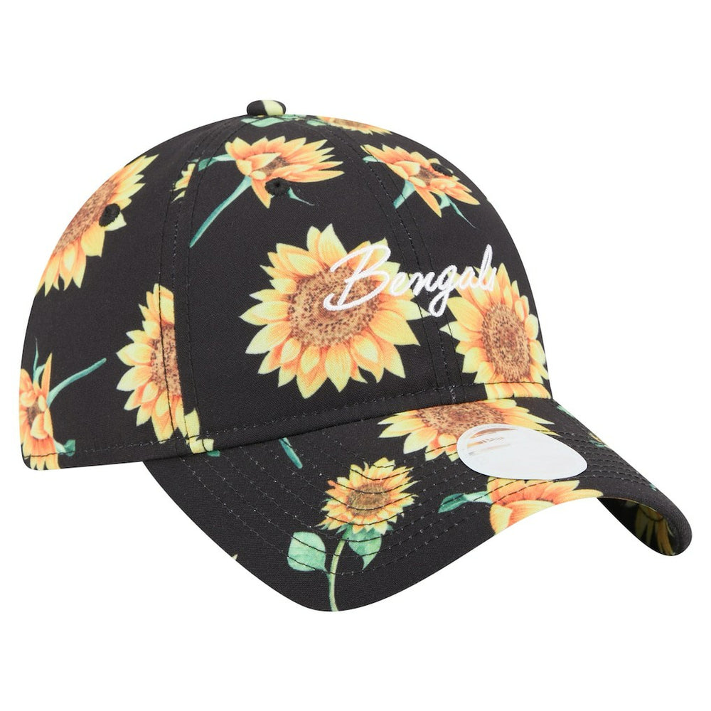 Cincinnati Bengals New Era Women's Adventure Sunflower 9TWENTY Adjustable Hat Black | NFL