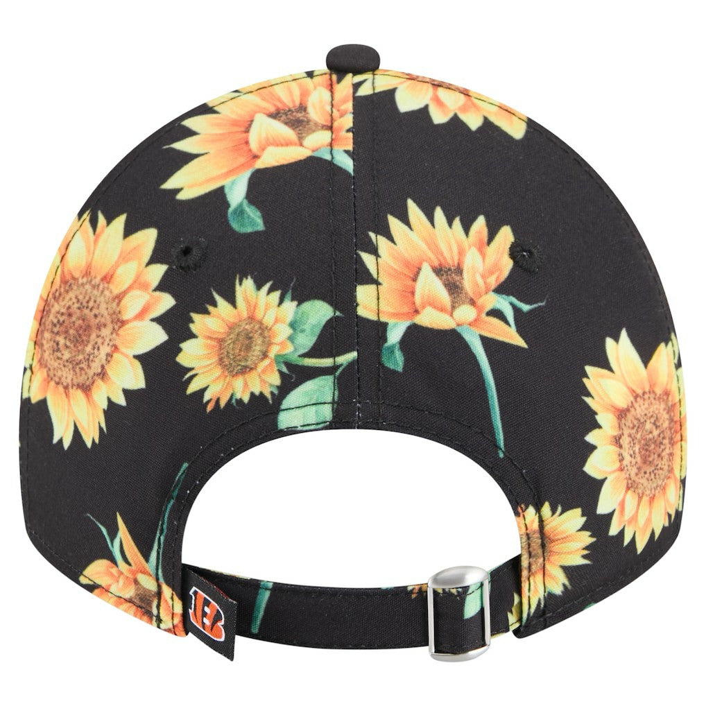 Cincinnati Bengals New Era Women's Adventure Sunflower 9TWENTY Adjustable Hat Black | NFL