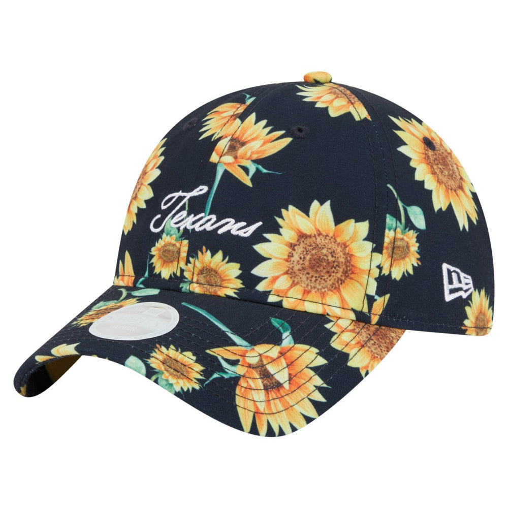 Houston Texans New Era Women's Adventure Sunflower 9TWENTY Adjustable Hat Navy | NFL
