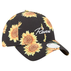 Baltimore Ravens New Era Women's Adventure Sunflower 9TWENTY Adjustable Hat Black | NFL