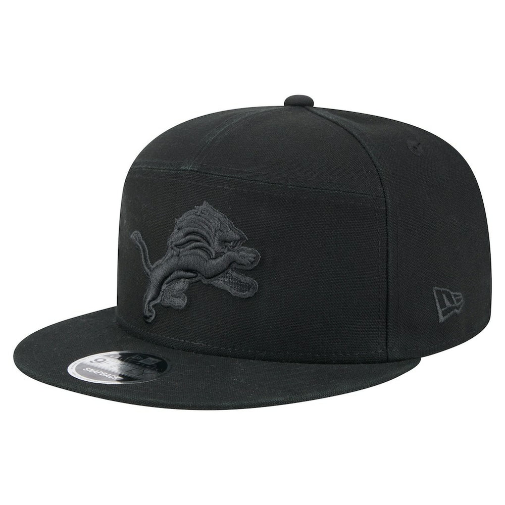 Detroit Lions New Era Adventure Canvas Split Panel 9FIFTY Snapback Hat Black | NFL