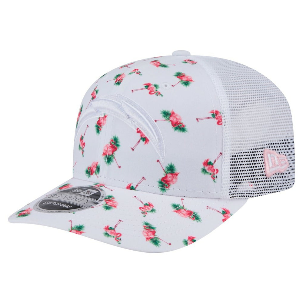 Los Angeles Chargers New Era Adventure Flamingo Pattern 9SEVENTY Stretch-Snap Hat White | NFL