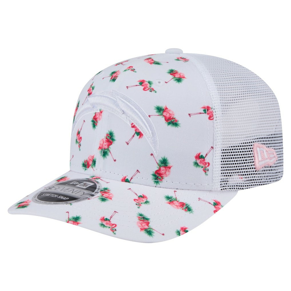Los Angeles Chargers New Era Adventure Flamingo Pattern 9SEVENTY Stretch-Snap Hat White | NFL