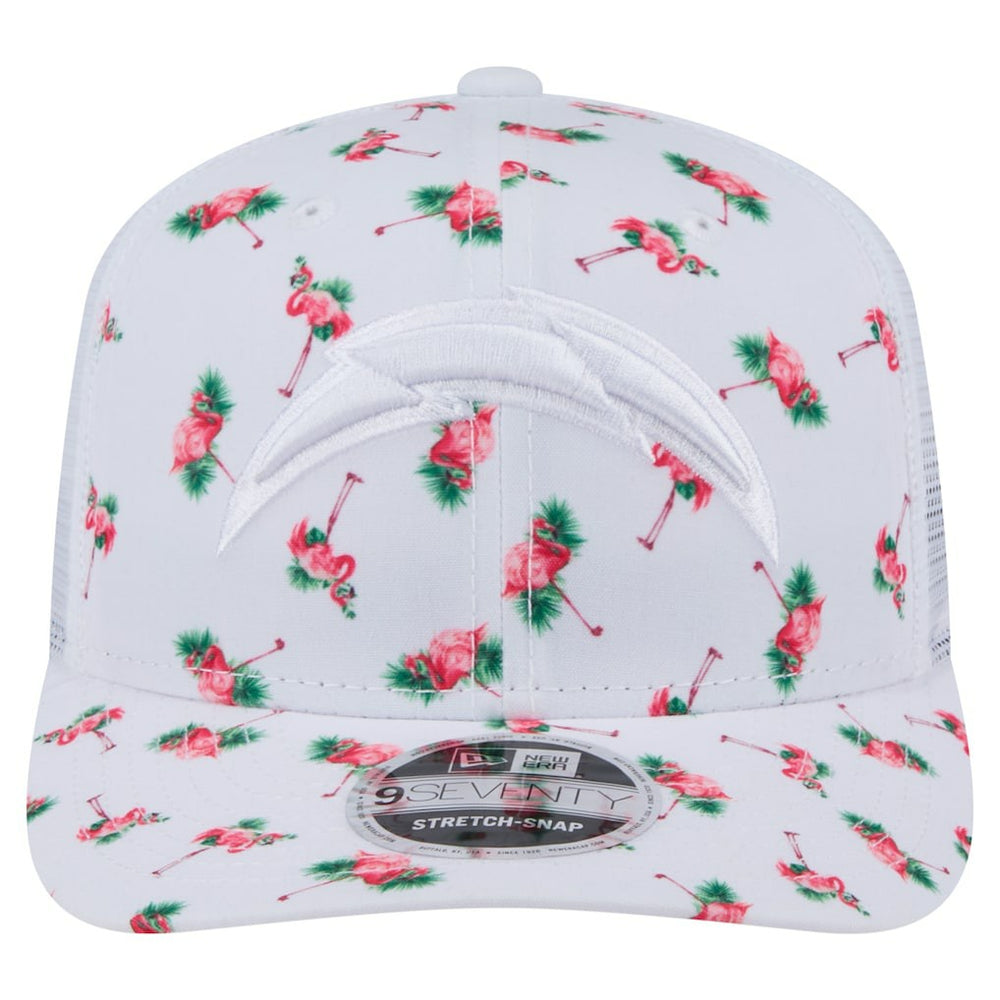 Los Angeles Chargers New Era Adventure Flamingo Pattern 9SEVENTY Stretch-Snap Hat White | NFL