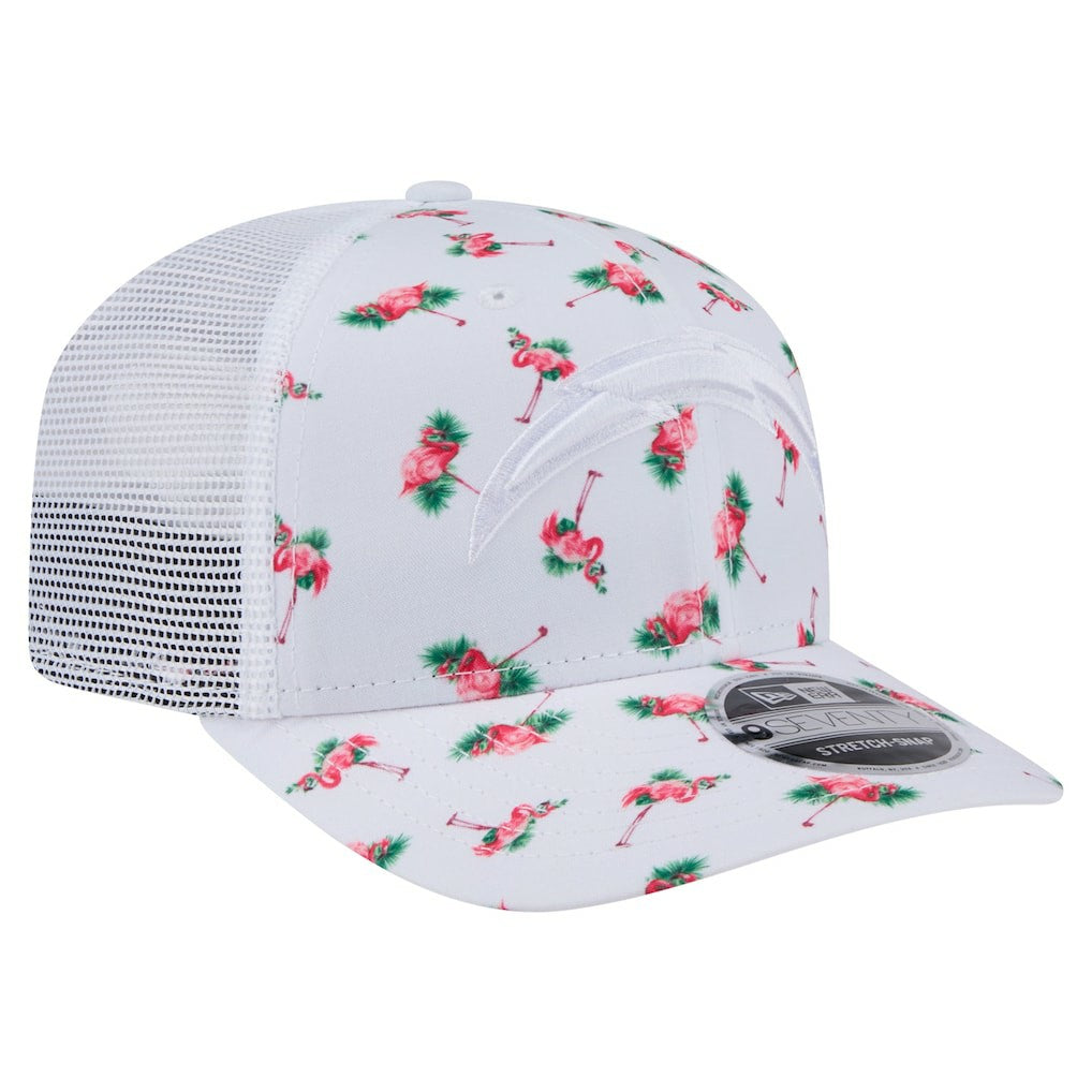 Los Angeles Chargers New Era Adventure Flamingo Pattern 9SEVENTY Stretch-Snap Hat White | NFL