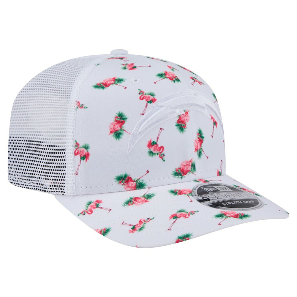 Los Angeles Chargers New Era Adventure Flamingo Pattern 9SEVENTY Stretch-Snap Hat White | NFL