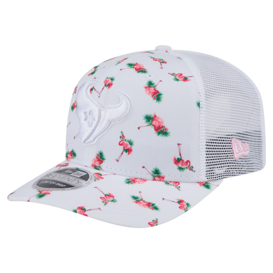 Houston Texans New Era Adventure Flamingo Pattern 9SEVENTY Stretch-Snap Hat White | NFL