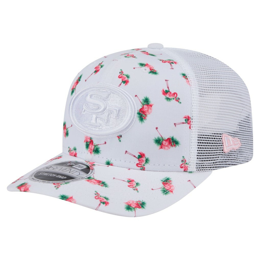 San Francisco 49ers New Era Adventure Flamingo Pattern 9SEVENTY Stretch-Snap Hat White | NFL