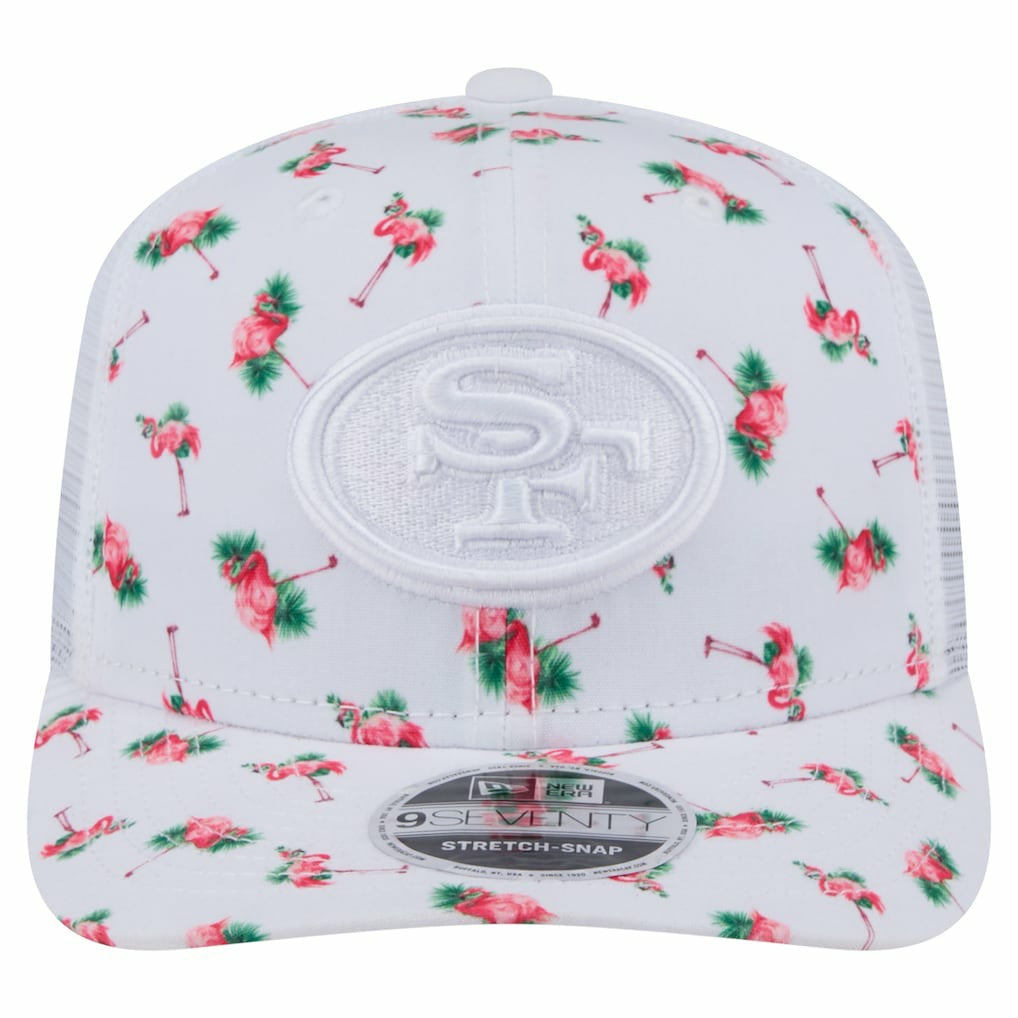 San Francisco 49ers New Era Adventure Flamingo Pattern 9SEVENTY Stretch-Snap Hat White | NFL