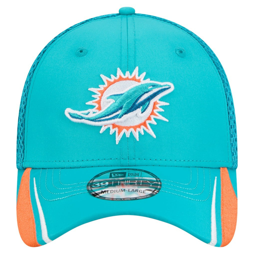 Miami Dolphins New Era Game Day Linear 39THIRTY Flex Hat Aqua | NFL