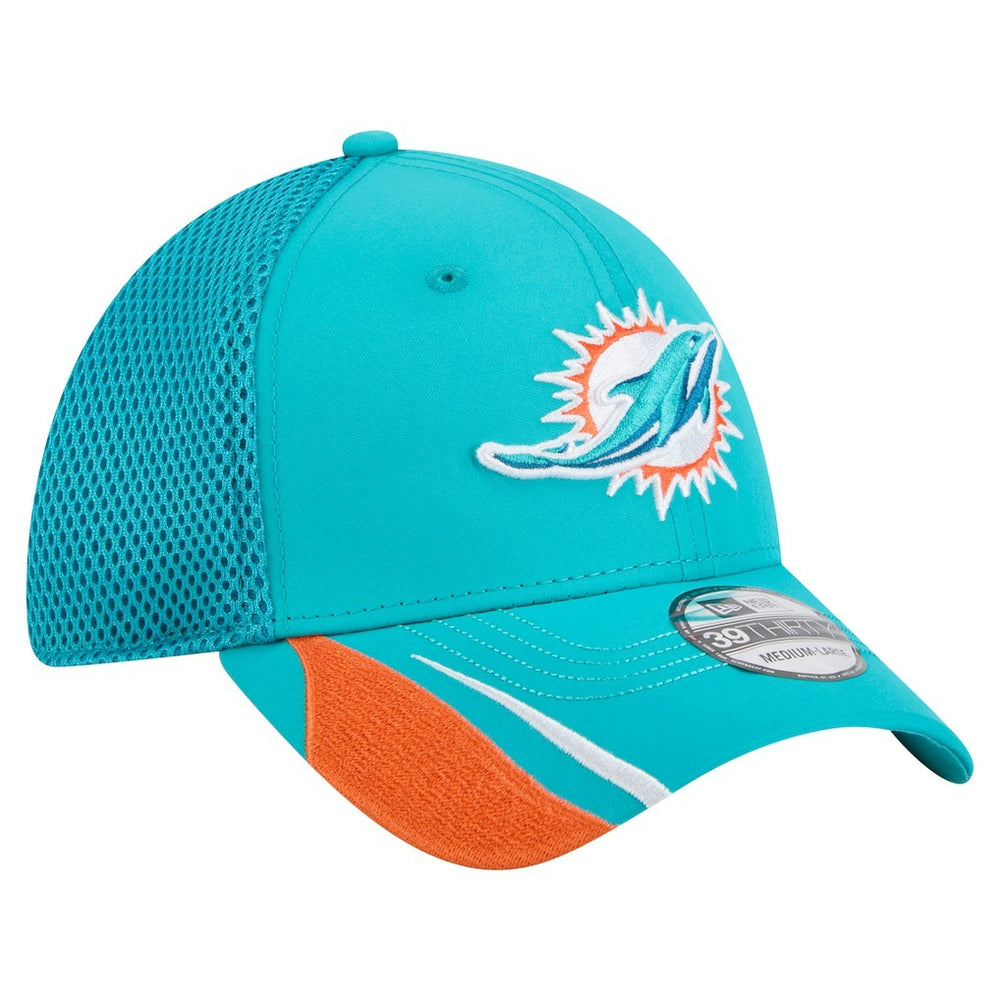Miami Dolphins New Era Game Day Linear 39THIRTY Flex Hat Aqua | NFL