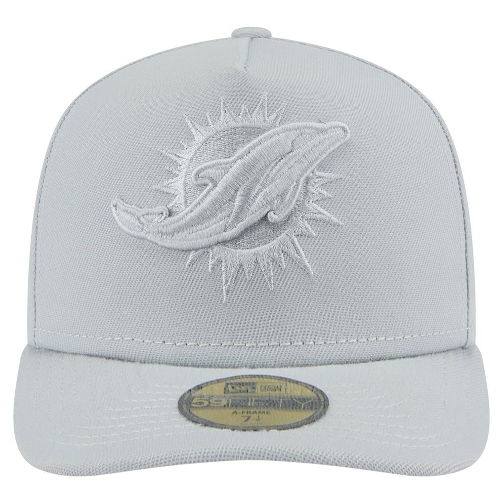 Miami Dolphins New Era Color Pack A-Frame 59FIFTY Fitted Hat Gray | NFL