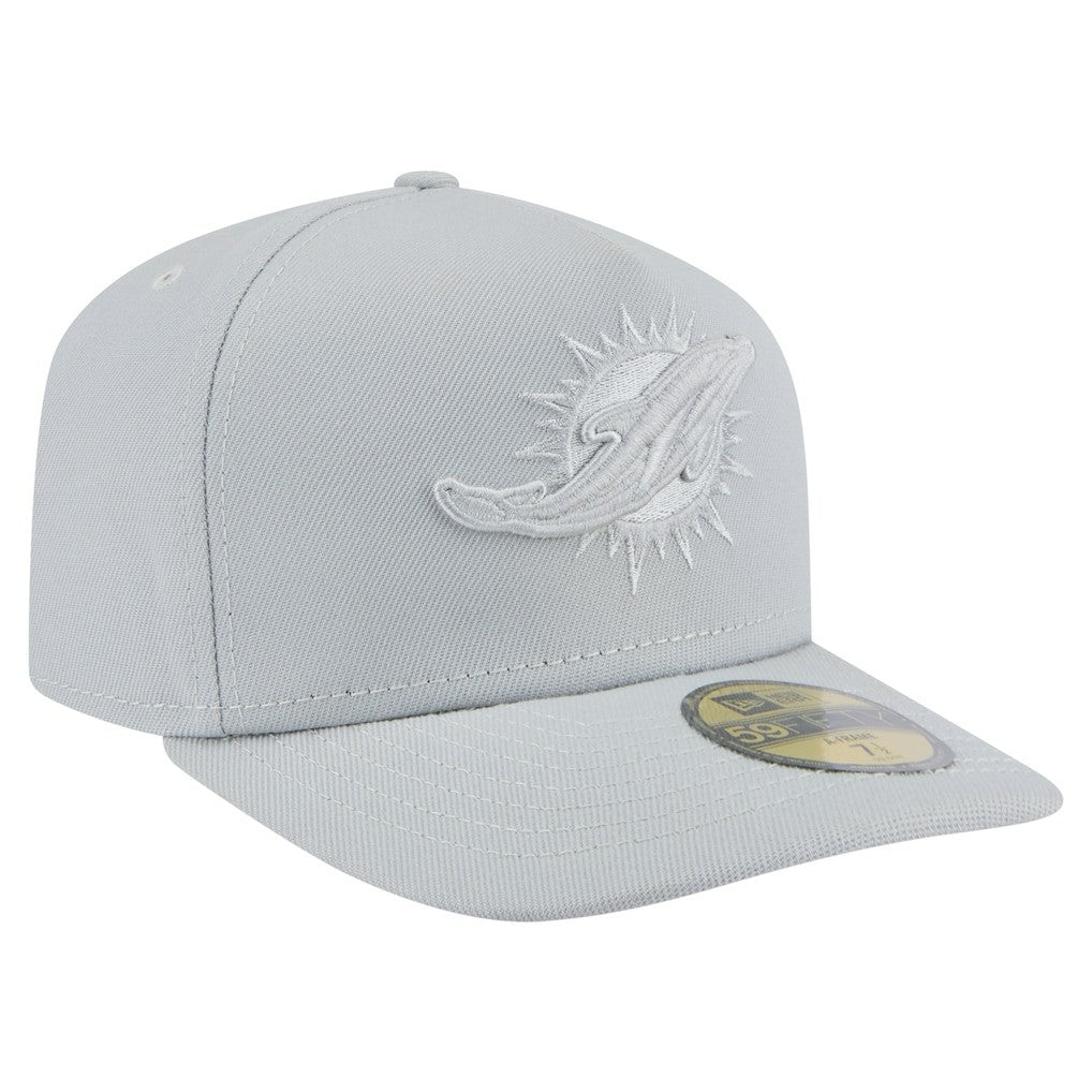 Miami Dolphins New Era Color Pack A-Frame 59FIFTY Fitted Hat Gray | NFL