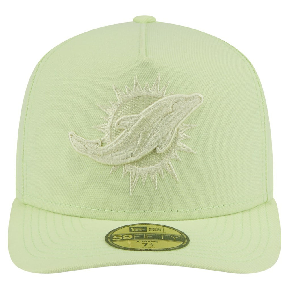 Miami Dolphins New Era Color Pack A-Frame 59FIFTY Fitted Hat Light Green | NFL