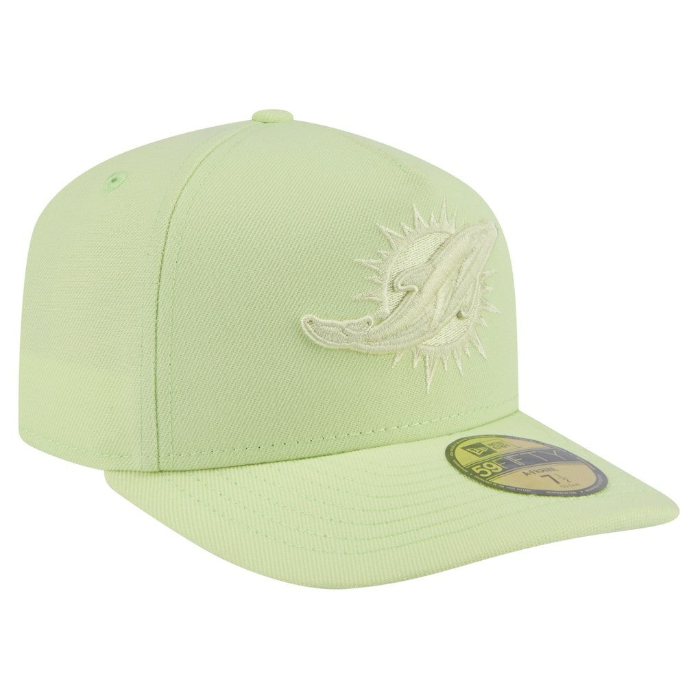 Miami Dolphins New Era Color Pack A-Frame 59FIFTY Fitted Hat Light Green | NFL