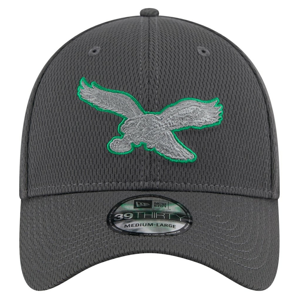 Philadelphia Eagles New Era Throwback Logo Main 39THIRTY Flex Hat Graphite | NFL