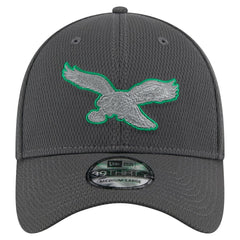 Philadelphia Eagles New Era Throwback Logo Main 39THIRTY Flex Hat Graphite | NFL