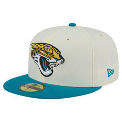 Jacksonville Jaguars New Era Main 59FIFTY Fitted Hat Cream/Teal | NFL