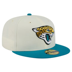 Jacksonville Jaguars New Era Main 59FIFTY Fitted Hat Cream/Teal | NFL