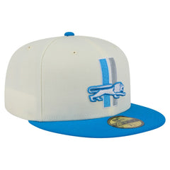 Detroit Lions New Era Main 59FIFTY Fitted Hat Cream/Blue | NFL