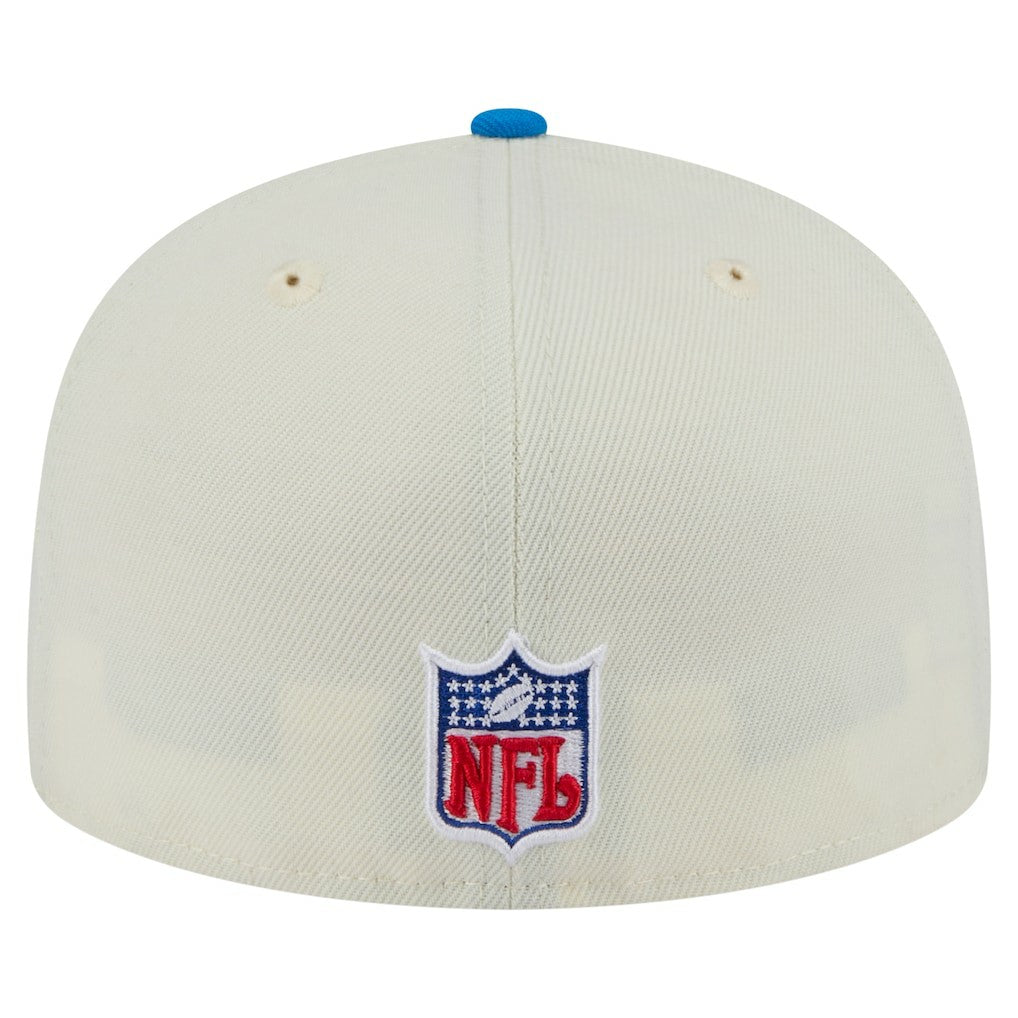 Detroit Lions New Era Main 59FIFTY Fitted Hat Cream/Blue | NFL