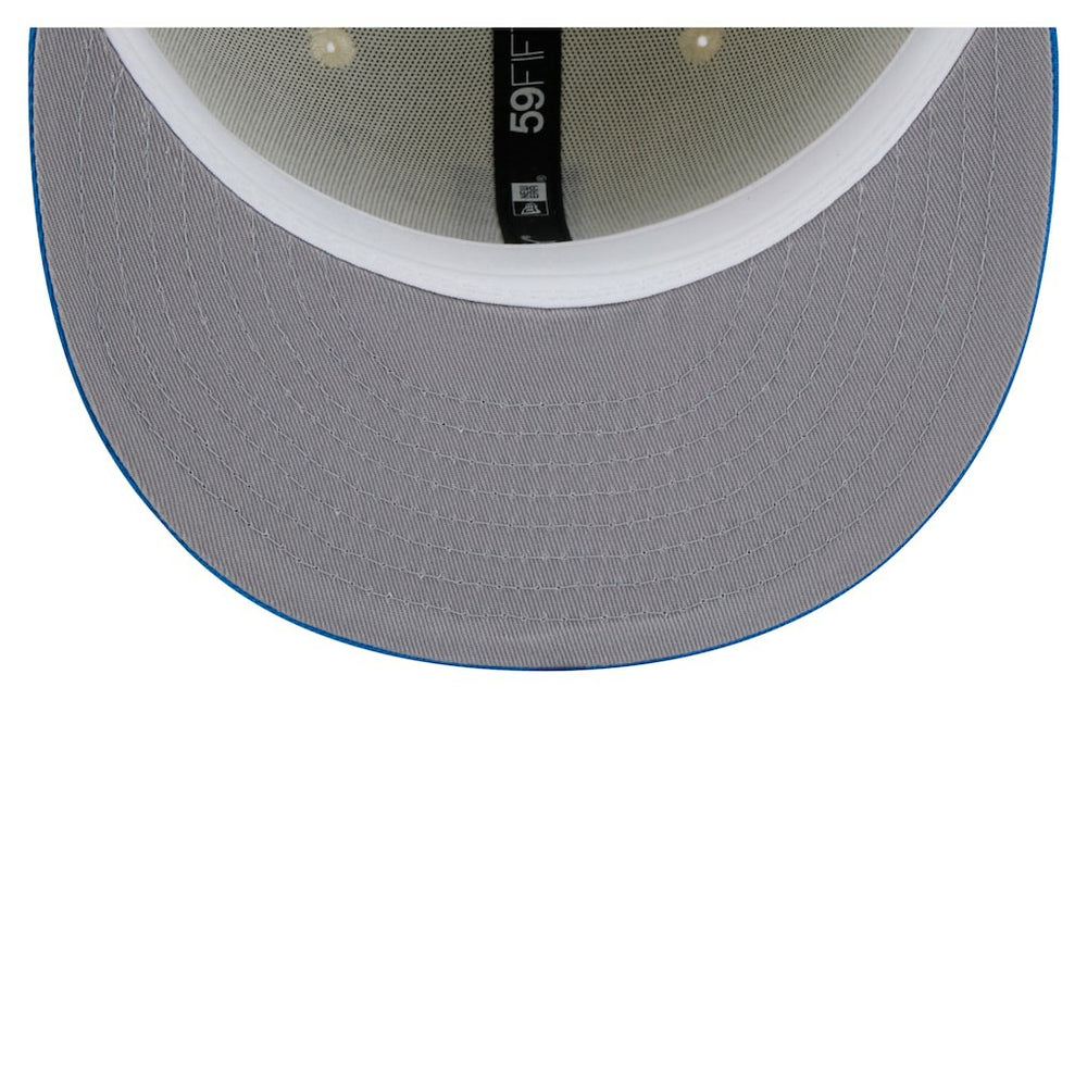 Detroit Lions New Era Main 59FIFTY Fitted Hat Cream/Blue | NFL