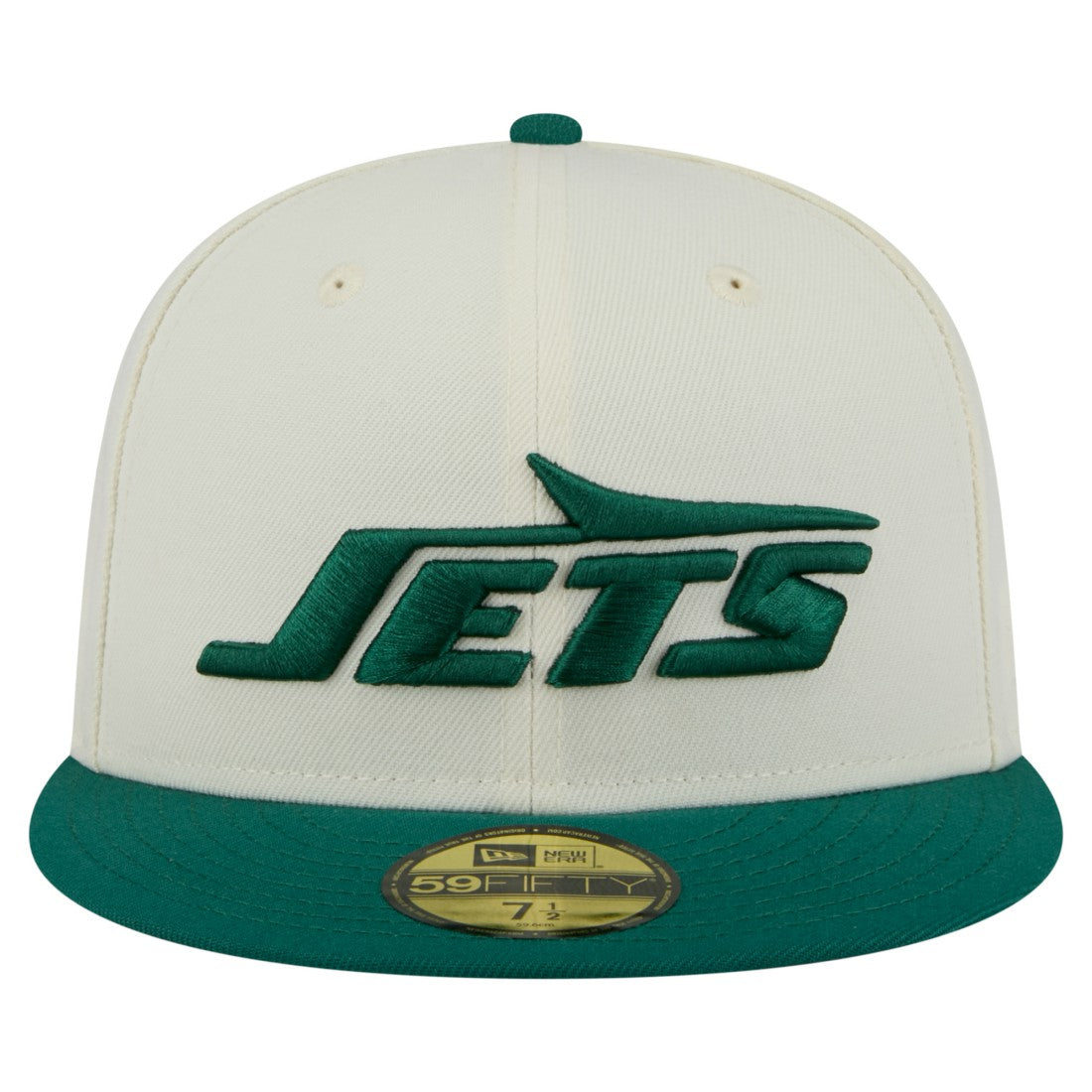 New York Jets New Era Main 59FIFTY Fitted Hat Cream/Green | NFL