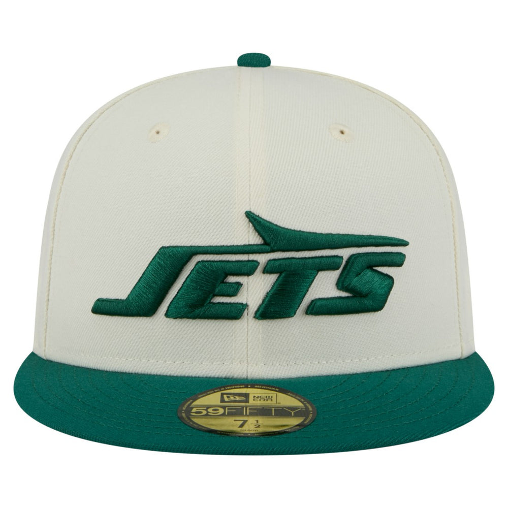 New York Jets New Era Main 59FIFTY Fitted Hat Cream/Green | NFL
