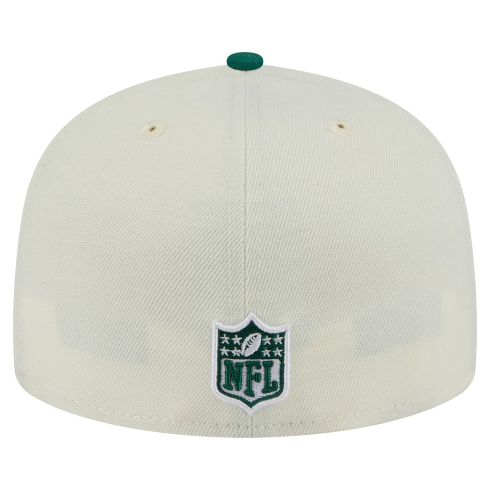 New York Jets New Era Main 59FIFTY Fitted Hat Cream/Green | NFL