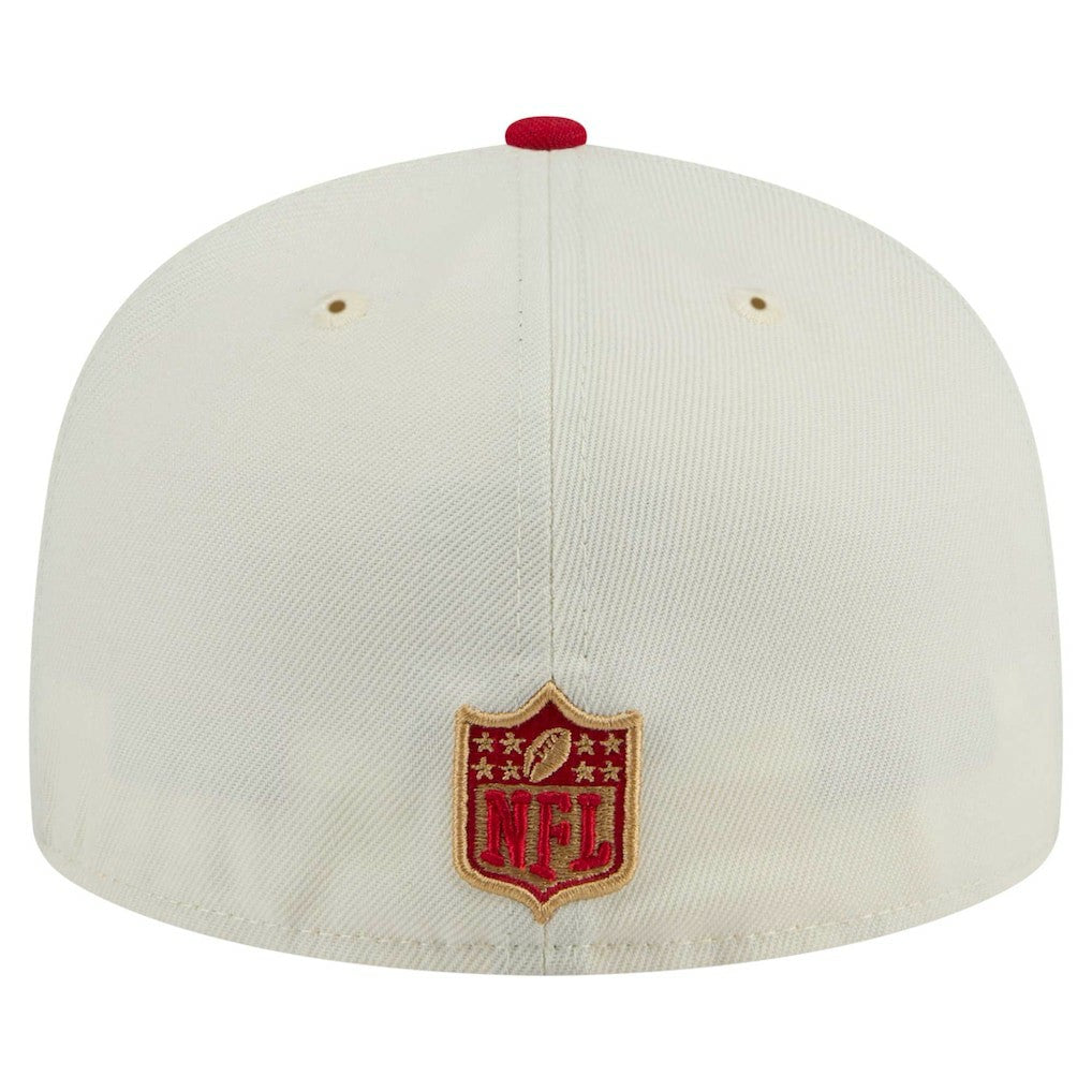 San Francisco 49ers New Era Main 59FIFTY Fitted Hat Cream/Scarlet | NFL