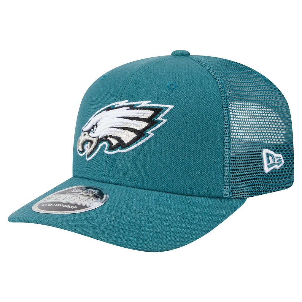 Philadelphia Eagles New Era Main Trucker 9SEVENTY Stretch-Snap Hat Midnight Green | NFL