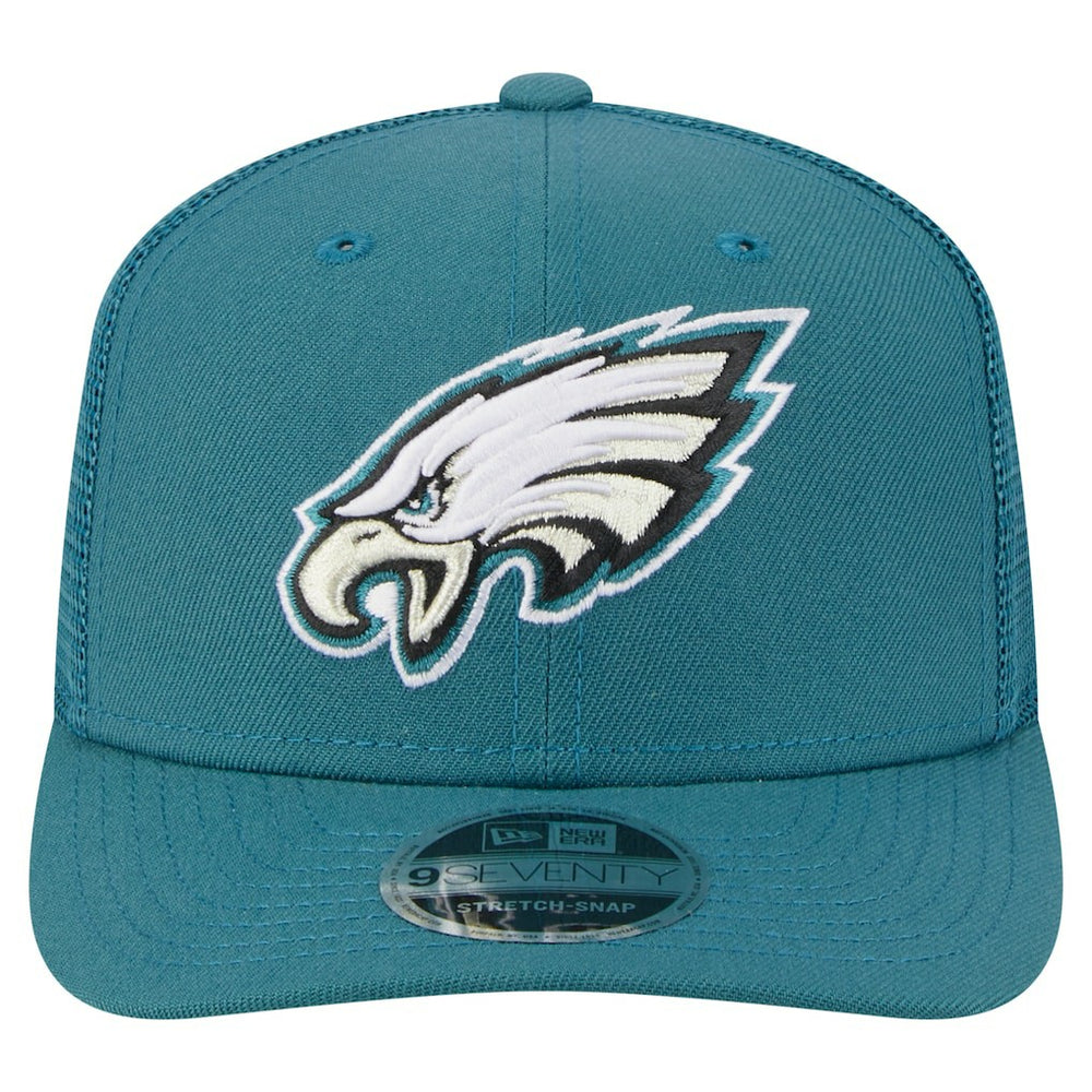 Philadelphia Eagles New Era Main Trucker 9SEVENTY Stretch-Snap Hat Midnight Green | NFL