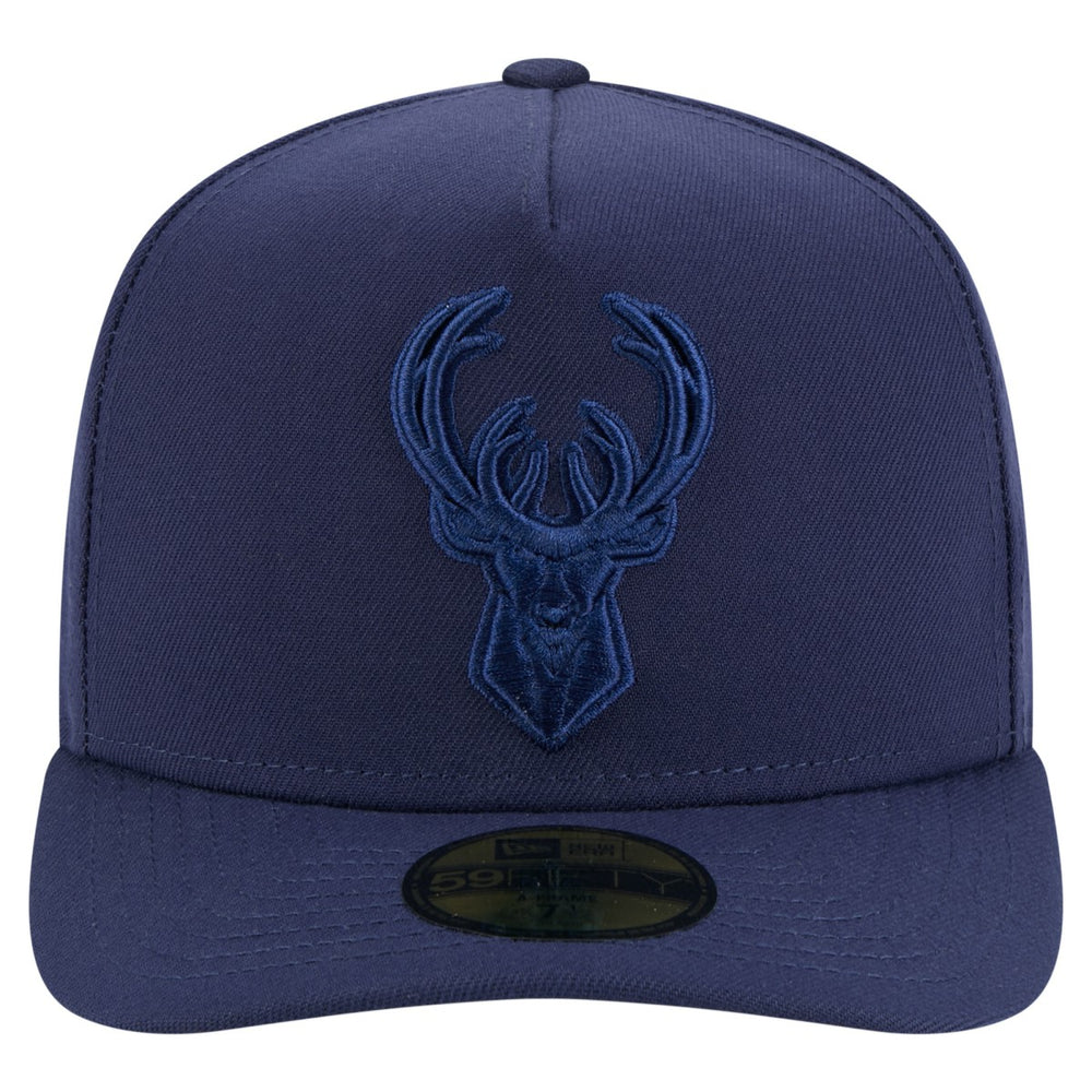 Milwaukee Bucks Colorpack A-Frame Pinch Front 59FIFTY Fitted Hat Navy - NBA