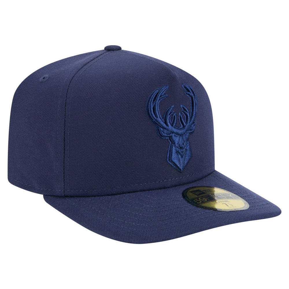 Milwaukee Bucks Colorpack A-Frame Pinch Front 59FIFTY Fitted Hat Navy - NBA