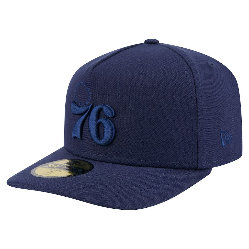 Philadelphia 76ers Colorpack A-Frame Pinch Front 59FIFTY Fitted Hat Navy - NBA