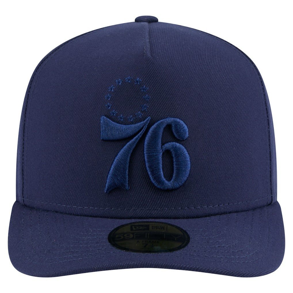 Philadelphia 76ers Colorpack A-Frame Pinch Front 59FIFTY Fitted Hat Navy - NBA