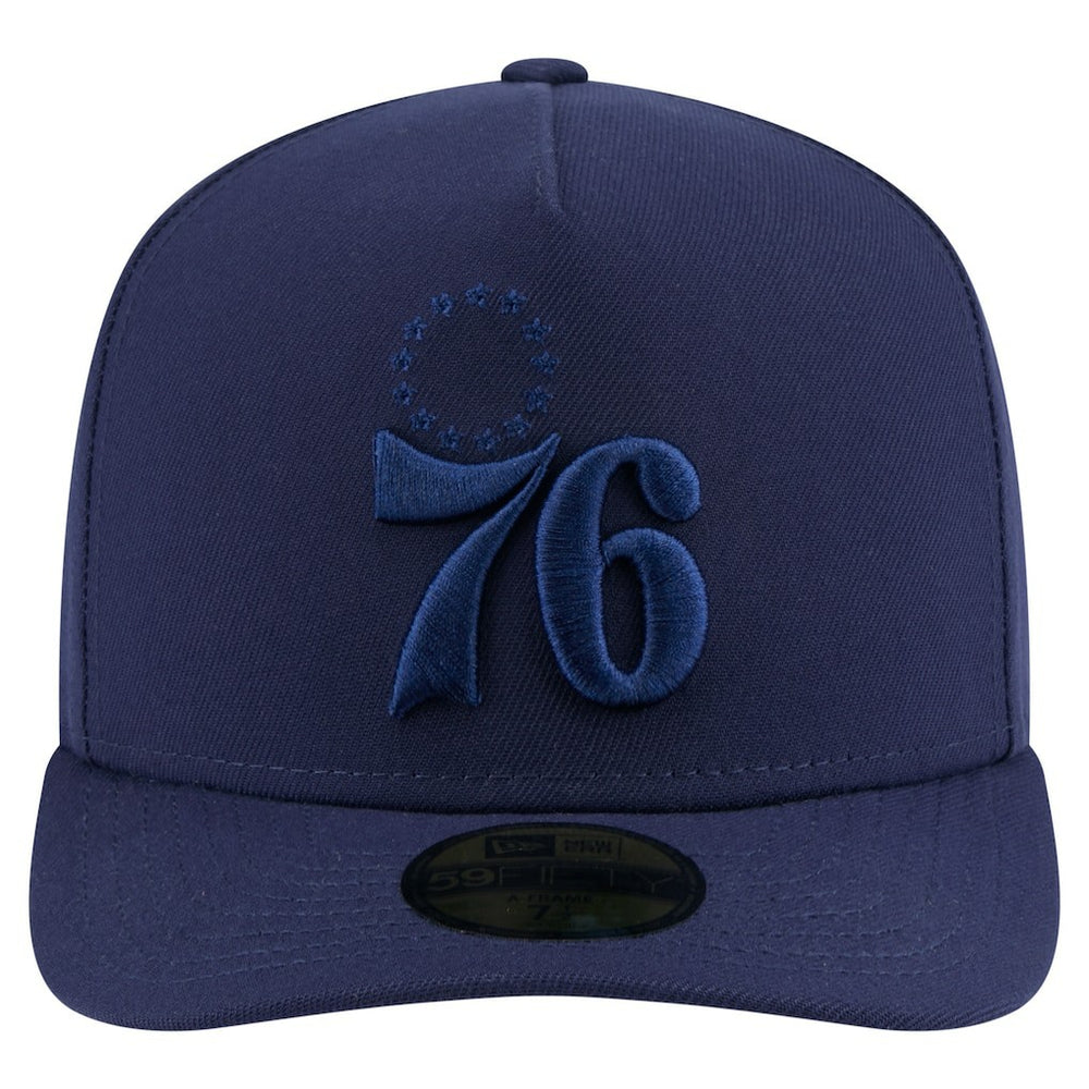 Philadelphia 76ers Colorpack A-Frame Pinch Front 59FIFTY Fitted Hat Navy - NBA