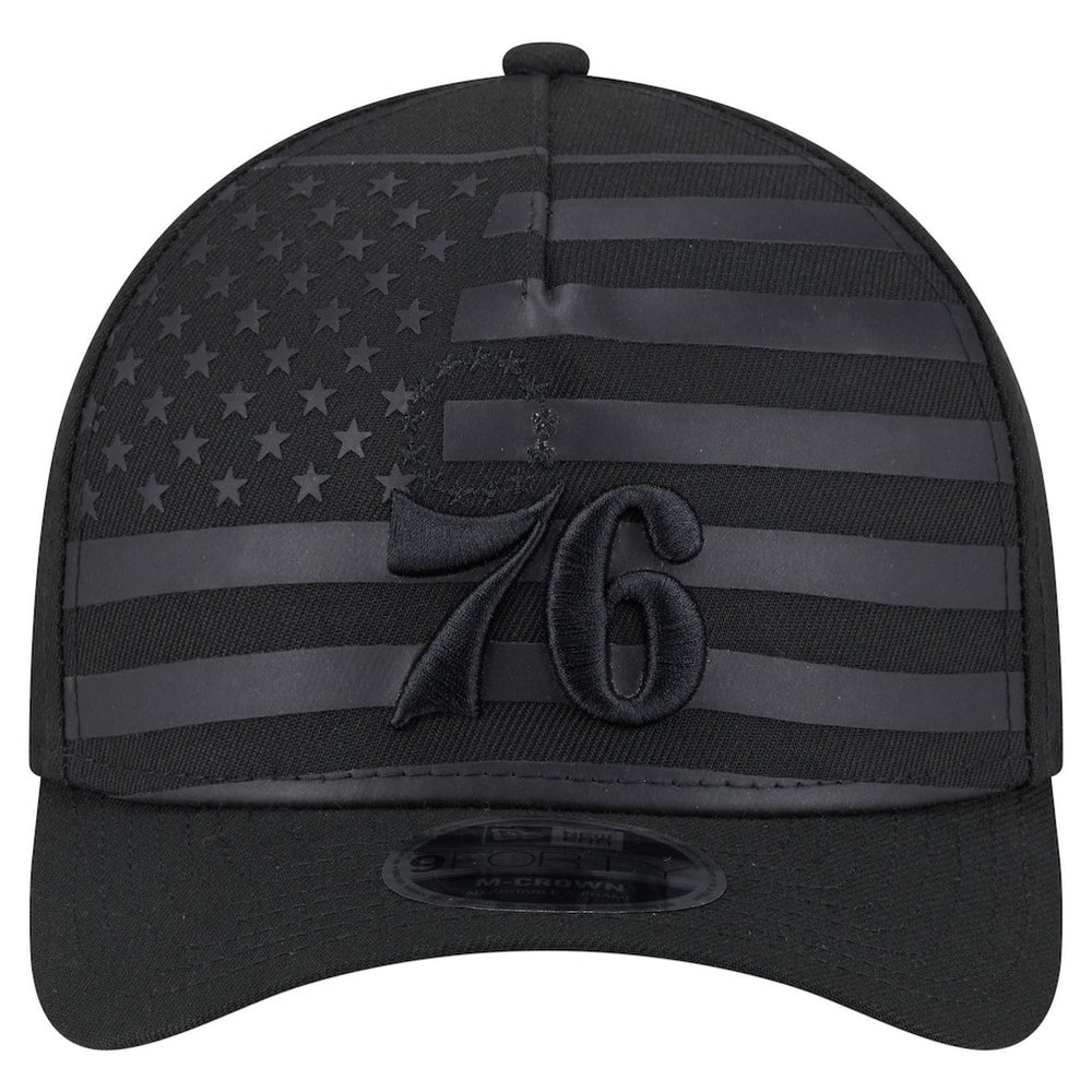 Philadelphia 76ers Game Day Flag A-Frame 9FORTY Adjustable Hat Black - NBA