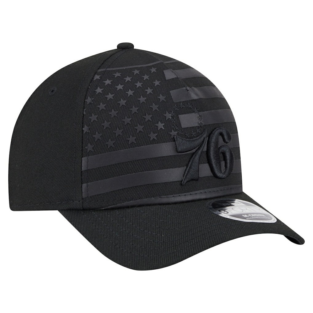 Philadelphia 76ers Game Day Flag A-Frame 9FORTY Adjustable Hat Black - NBA