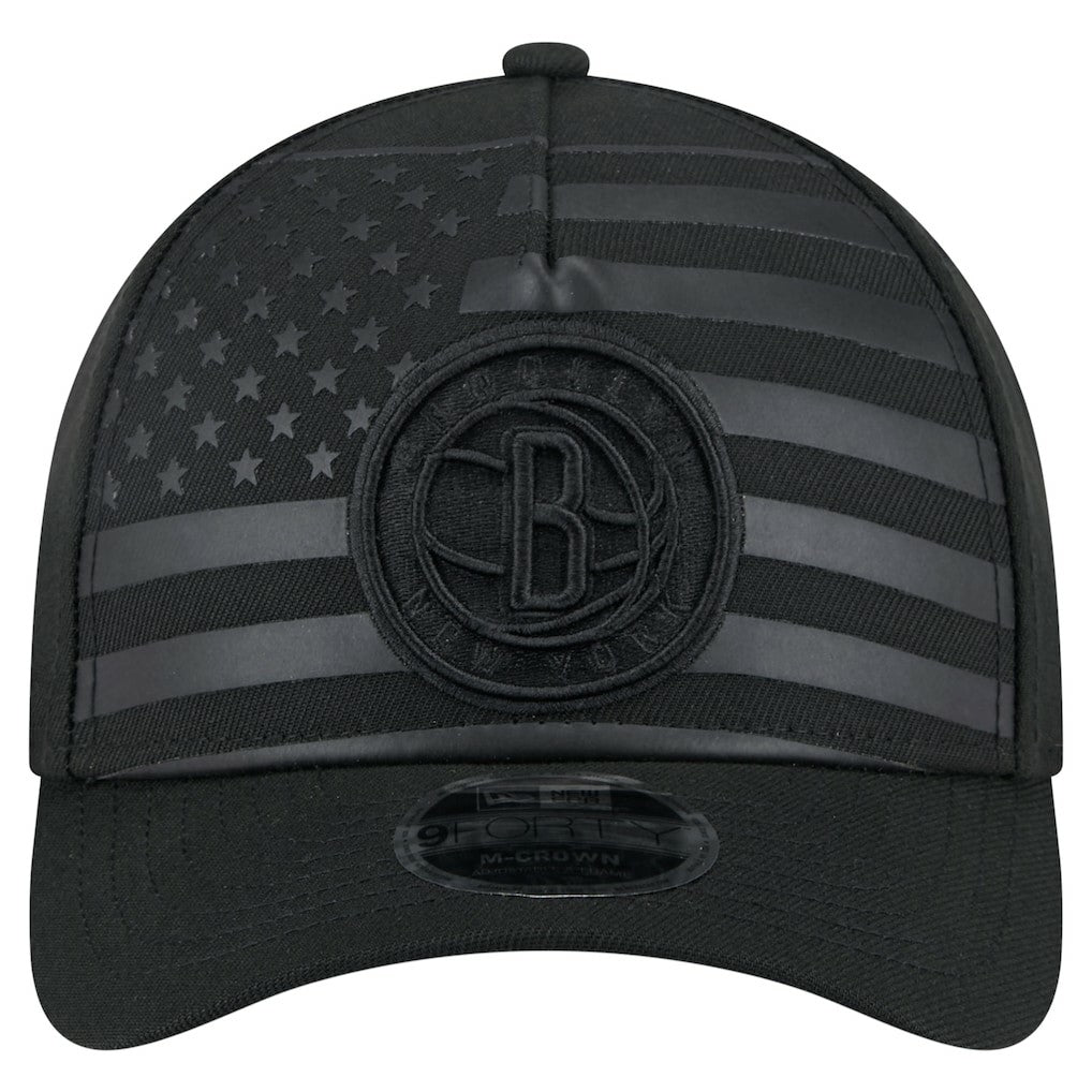 Brooklyn Nets Game Day Flag A-Frame 9FORTY Adjustable Hat Black - NBA